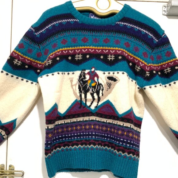 THE WOOLRICH WOMAN VINTAGE GRAPHIC KNITTED SWEATERS SIZE M - Picture 3 of 12